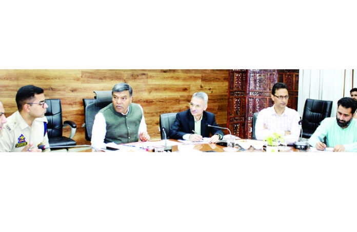 Union Joint Secretary chairing a meeting at Doda on Wednesday.