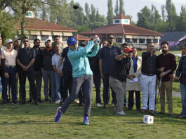 CM Omar Abdullah inaugurating the India Golf Carnival 2026 at the Royal Springs Golf Course in Srinagar. -Excelsior/Shakeel
