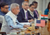Minister for External Affairs, S. Jaishankar and Foreign Ministers of Quad in a meeting in New Delhi on Tuesday.