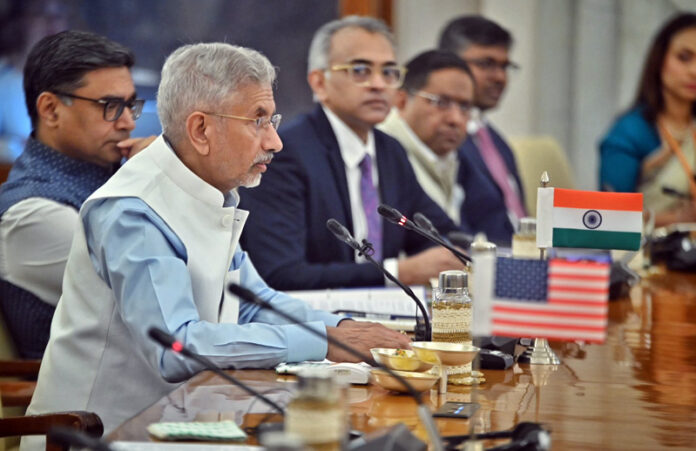 Minister for External Affairs, S. Jaishankar and Foreign Ministers of Quad in a meeting in New Delhi on Tuesday.