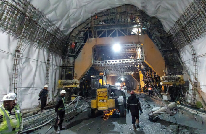 Ongoing construction work at the 13.15 km-long Zojila tunnel, nearing key breakthrough. — Excelsior/Firdous