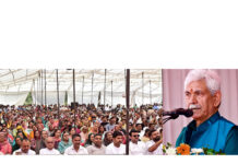 LG Manoj Sinha addressing a gathering at Regal in Samba district on Wednesday.