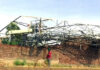 A BSNL tower which fell down in Pangdour village of Samba district. —Excelsior/Nischant