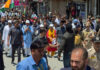 LG Manoj Sinha leading a padyatra against drug menace in Bandipora. -Excelsior/Firdous