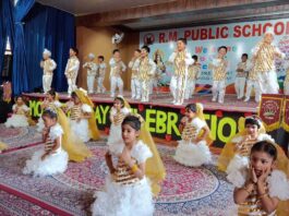 Students performing during a function at RM Public School, Jammu on Saturday.