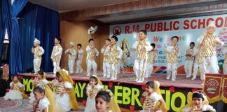 Students performing during a function at RM Public School, Jammu on Saturday.