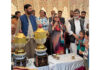 Health Minister Sakeena Itoo speaking during an event at DH Pora, Kulgam.