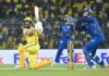 CSK’s player Ruturaj Gaikwad playing a shot during a match.