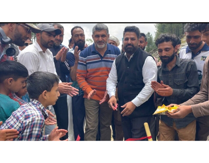 National Conference leader Rafi Choudhary inaugurating cricket tournament in Bhallessa. National Conference leader Rafi Choudhary inaugurating cricket tournament in Bhallessa.