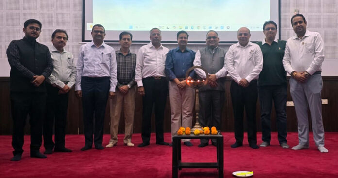Amit Gupta, Chairman ICAI, posing alongwith others during a function in Jammu.