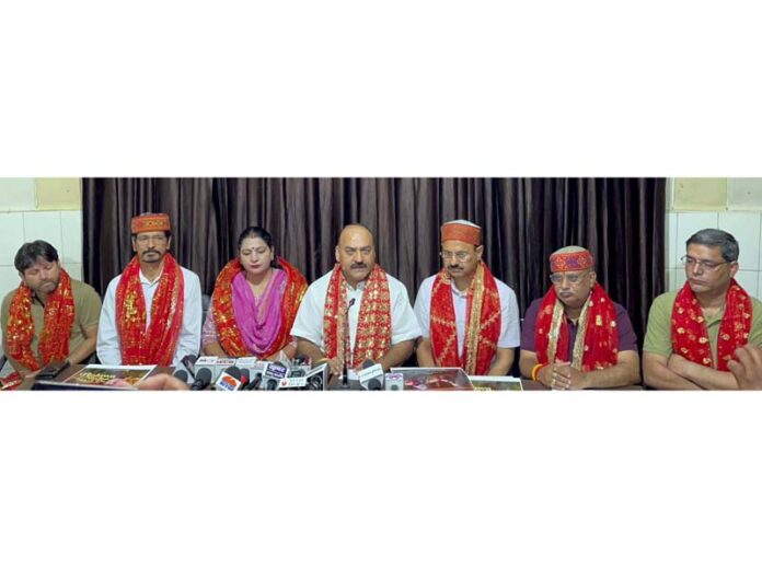 Senior BJP leader Munish Sharma along with others during a function in Jammu. Senior BJP leader Munish Sharma along with others during a function in Jammu.
