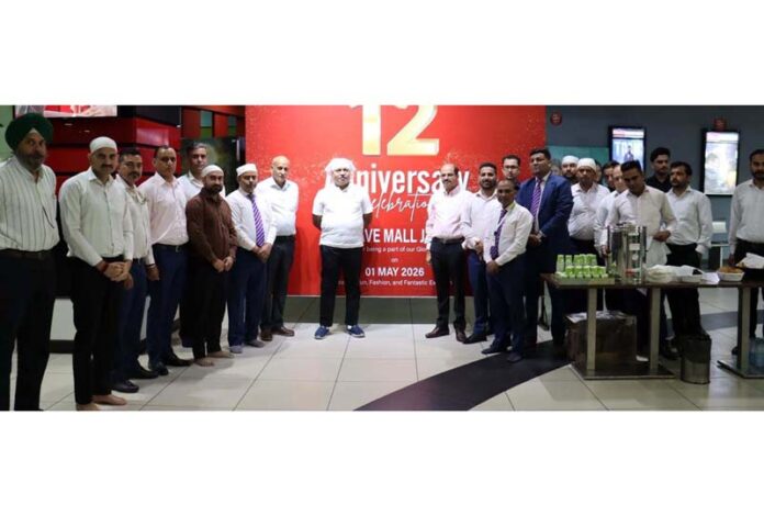 CEO Bipul Rastogi along with others celebrating 12th anniversary of Wave Mall in Jammu.