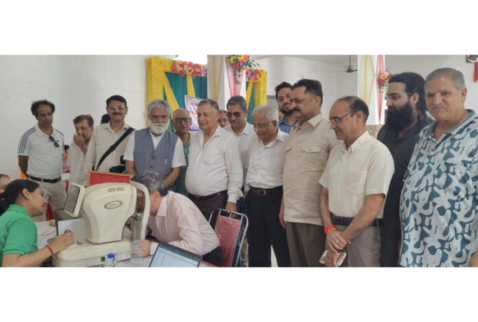 A patient being screened during a medical camp organized by PHF in Jammu on Saturday. A patient being screened during a medical camp organized by PHF in Jammu on Saturday.