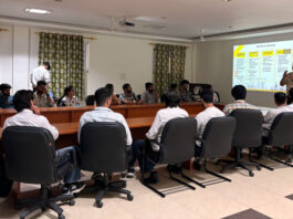 Students of YCET participating during a session on Friday.