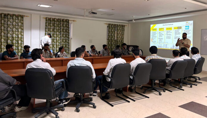 Students of YCET participating during a session on Friday.