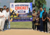 Players and faculty during the inaugural ceremony of cricket tournament at NIT Srinagar.