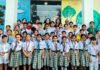 Students of DPS Kathua posing along with school management.