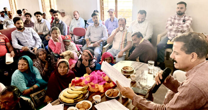 MLA Chenani, Balwant Singh Mankotia, holding public darbar at Panchayat Pachote on Friday. MLA Chenani, Balwant Singh Mankotia, holding public darbar at Panchayat Pachote on Friday.