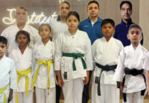 Jammu and Kashmir Karate team along with support staff.