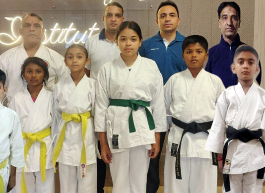 Jammu and Kashmir Karate team along with support staff.