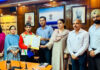 Commissioner Secretary, Youth Services and Sports (YSS), Dr Shahid Iqbal Choudhary along with boxer Yaseer and others during a felicitation ceremony.