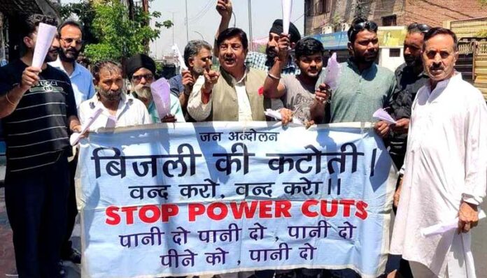 MSJK activists raising slogans during a protest in Jammu on Friday.