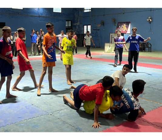Players in action during a match.