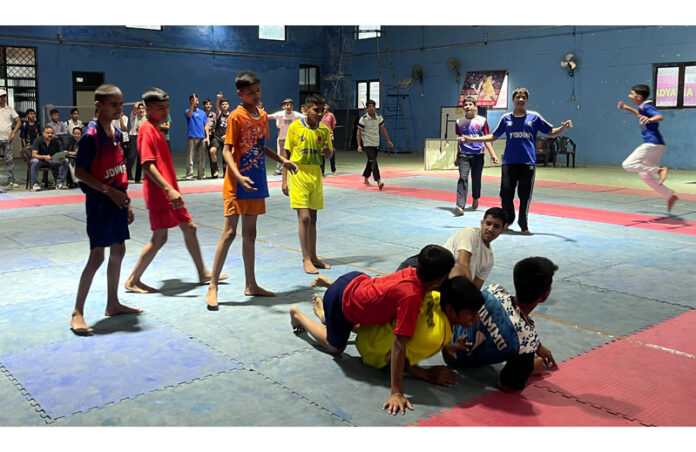Players in action during a match.