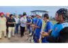 Dignitary interacting with players before start of the match.