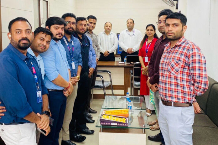 Javaid Choudhary, Deputy General Secretary (HQ), SBI Chandigarh Circle posing along with others in Jammu.