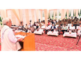 LG addressing a gathering at Lok Bhavan, Jammu on Friday.