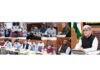 CS chairing a meeting at Srinagar on Monday.