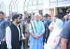 LG during visit to Hazratbal Shrine on Monday.