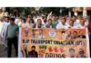 BJP leaders leading a Nasha Mukt Abhiyaan rally at Sainik Colony on Wednesday.