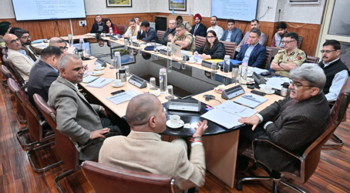 Chief Secretary Atal Dulloo chairing a meeting.
