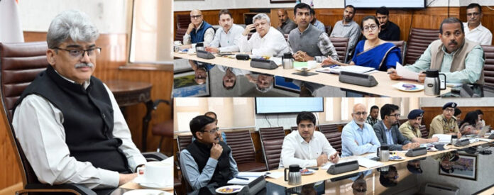 Chief Secretary chairing a meeting at Srinagar on Friday. Chief Secretary chairing a meeting at Srinagar on Friday.