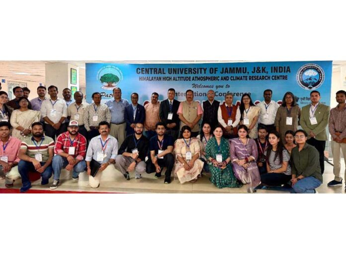 CUJ Vice-Chancellor and others posing for group photograph during inauguration of Intl conference ‘Climate Samvaad 2026’.