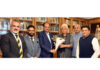 A delegation of MSME Development Forum meeting LG on Saturday.