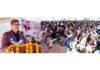 CM addressing a gathering at Tangmarg on Wednesday.