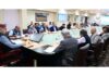 CM Omar Abdullah chairing a meeting at Srinagar on Thursday.