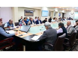 CM Omar Abdullah chairing a meeting at Srinagar on Thursday.