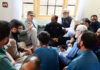 CM Omar Abdullah meeting family of minor girl brutally murdered in Budgam on Tuesday.