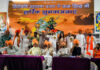 Sat Sharma and others on dais during celebration of Maharana Pratap Jayanti.