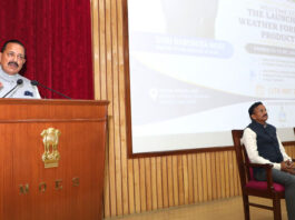 Union Minister Dr Jitendra Singh speaking after launching two advanced weather forecast products at Prithvi Bhawan, New Delhi on Tuesday.