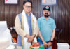 CEC Kargil Dr Mohammad Jaffer Akhoon with Union Minister Kiren Rijiju.