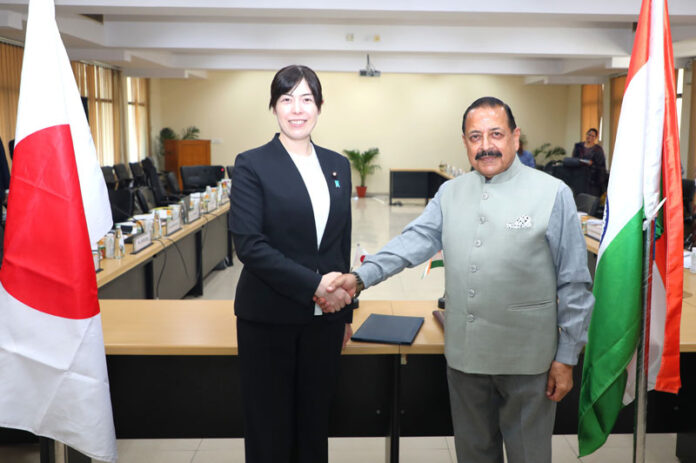 Japan Minister for Science & Technology Policy and Minister of State for Space Policy, ONODA Kimi, calling on Union Minister Dr Jitendra Singh at New Delhi.