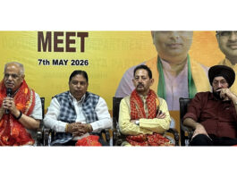 BJP General Secretary Ashok Koul addressing party workers in a function in Jammu.