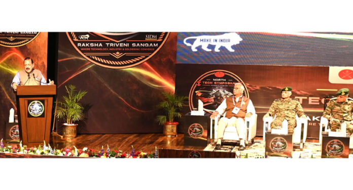 Union Minister Dr Jitendra Singh delivering Keynote Address at 'North Tech Symposium 2026', jointly organised by Army's Northern Command and Central Command at Prayagraj, UP on Tuesday.
