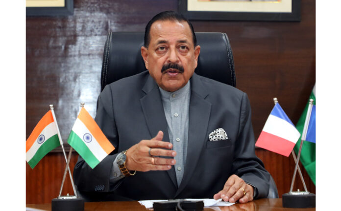 Union Minister Dr Jitendra Singh holding a virtual meeting with France Minister for Higher Education, Research and Space, Prof. Philippe Baptiste.