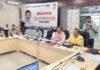 MP Jugal Kishore Sharma chairing DISHA meeting at Samba on Thursday.